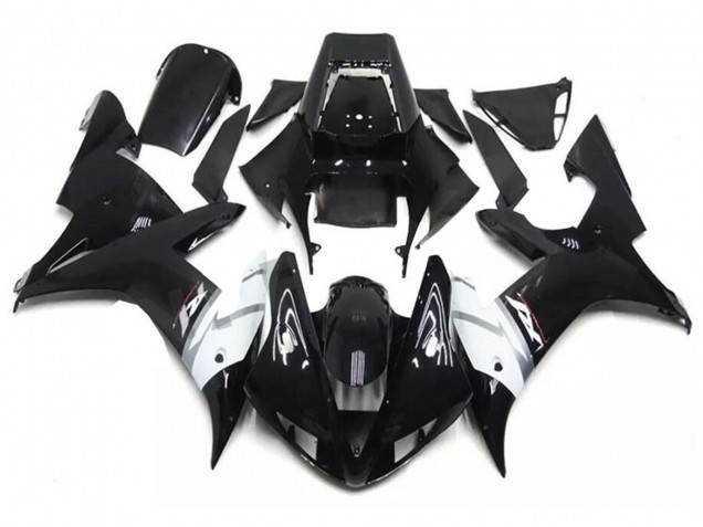Carenados Moto Yamaha YZF R1 2002-2003 - Negro Brillante Blanco Plata Fábrica