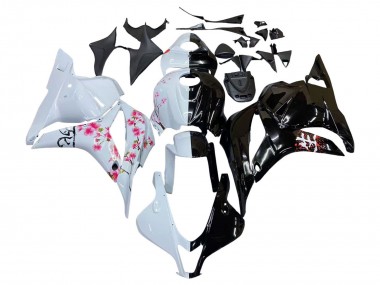 Carenados Moto Honda CBR600RR 2009-2012 - Blanco Cherry Blossom Negro Brillante Fábrica