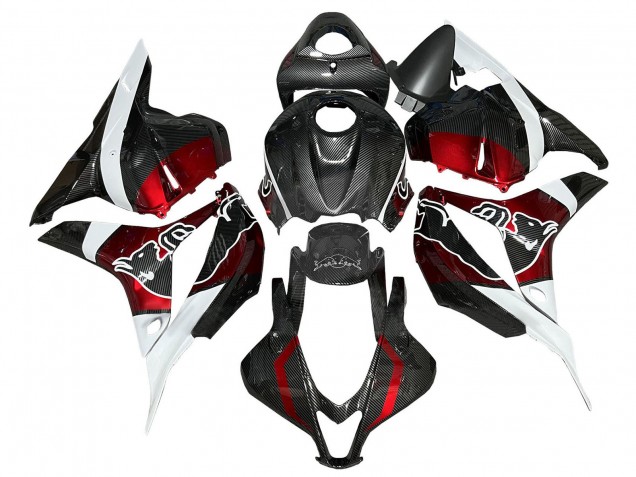 Carenados Moto Honda CBR600RR 2009-2012 - Blanco Rojo Negro FibraCarbono Fábrica