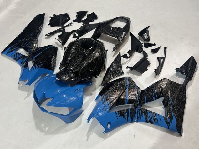 Carenados Moto Honda CBR600RR 2009-2012 - Negro Falsificado FibraCarbono Azul Fábrica