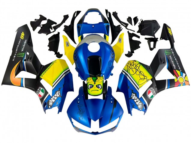 Carenados Moto Honda CBR600RR 2013-2023 - Azul Amarillo Negro Mate Verde Monstruo Tiburón Fábrica