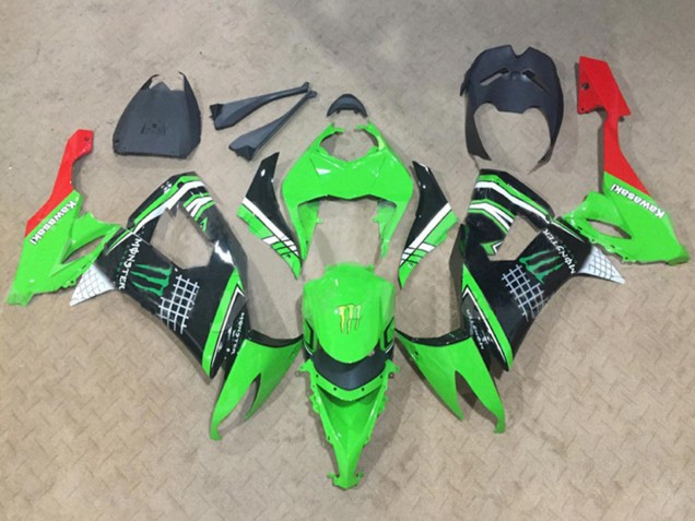 Carenados Moto Kawasaki ZX10R 2008-2010 - Verde Blanco Negro Rojo Monstruo Fábrica