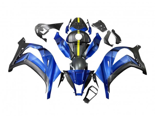 Carenados Moto Kawasaki ZX10R 2008-2010 - Azul Amarillo Negro Mate Fábrica
