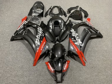Carenados Moto Kawasaki ZX10R 2008-2010 - Negro FibraCarbono Rojo Fábrica