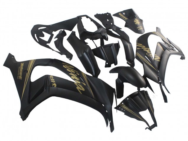 Carenados Moto Kawasaki ZX10R 2011-2015 - Negro Mate Oro Nieve Elf Fábrica