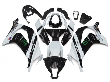 Carenados Moto Kawasaki ZX10R 2011-2015 - Blanco Negro Brillante Verde Monstruo Fábrica