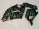 Carenado Moto Kawasaki ZX14R ZZR1400 2006-2011 - Negro Brillante Verde Llama Fábrica