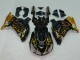 Carenados Moto Kawasaki ZX14R ZZR1400 2006-2011 - Negro Brillante Oro Llama Fábrica