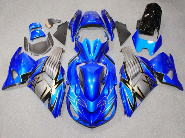 Carenados Moto Kawasaki ZX14R ZZR1400 2006-2011 - Azul Gris Fábrica
