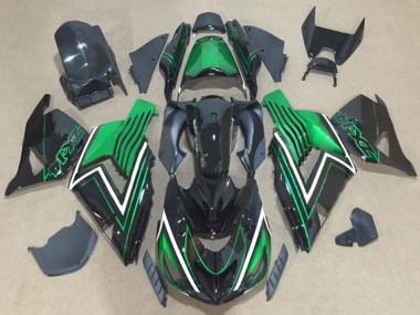 Kits Carenado Moto Kawasaki ZX14R ZZR1400 2006-2011 - Verde Negro Brillante Fábrica