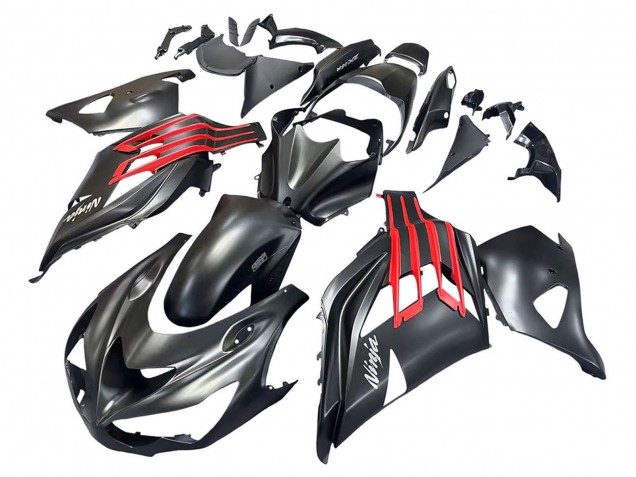 Carenados Moto Kawasaki ZX14R ZZR1400 2012-2024 - Negro Mate Rojo Blanco Ninja Fábrica