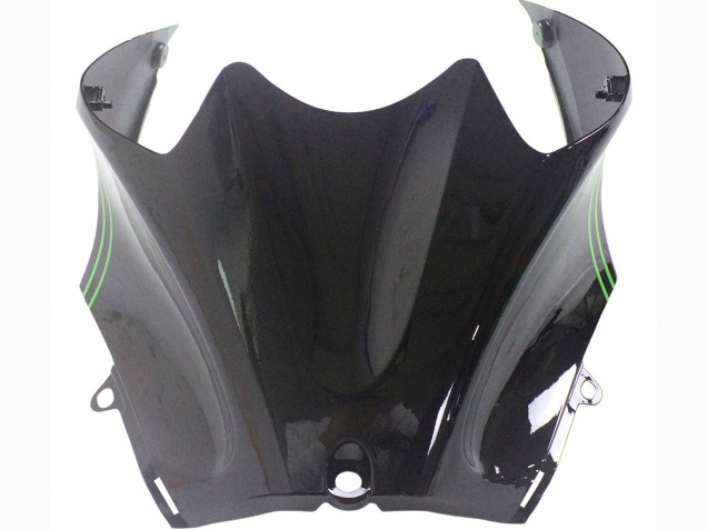 Carenados Moto Kawasaki ZX14R ZZR1400 2012-2024 - Verde Negro Brillante Raya Fábrica