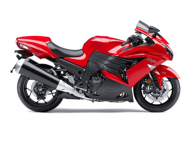Carenado Moto Kawasaki ZX14R ZZR1400 2012-2024 - Rojo Negro Mate Fábrica
