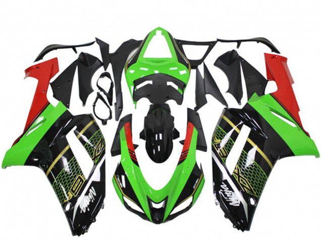 Carenado Moto Kawasaki ZX6R 2007-2008 - Verde Negro Fábrica