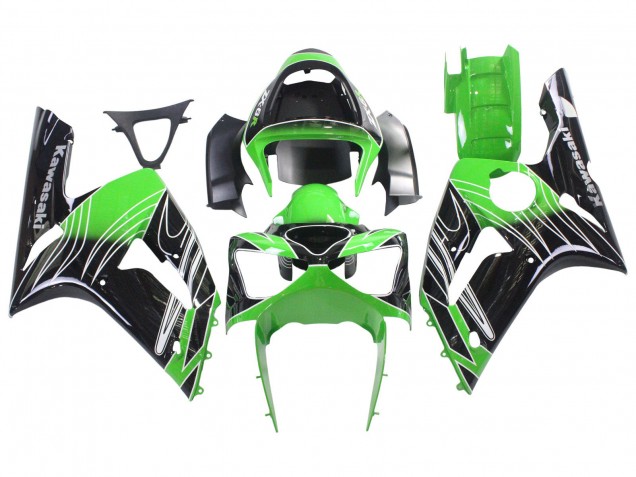 Carenados Moto Kawasaki ZX6R 2003-2004 - Verde Blanco Negro Fábrica