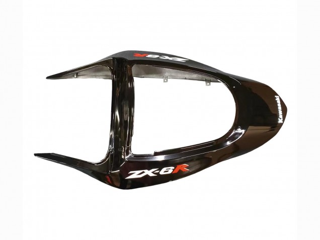 Carenados Moto Kawasaki ZX6R 2003-2004 - Negro Brillante Rojo Llama Fábrica