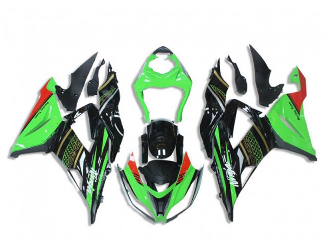 Carenados Moto Kawasaki ZX6R 2013-2018 - Verde Negro Brillante Rojo Honeycomb Fábrica