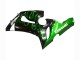 Carenado Moto Kawasaki ZX6R 2005-2006 - Negro Brillante Verde Llama Fábrica