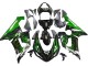 Carenado Moto Kawasaki ZX6R 2005-2006 - Negro Brillante Verde Llama Fábrica