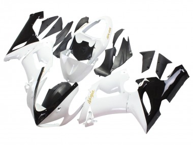 Carenados Moto Kawasaki ZX6R 2005-2006 - Blanco Negro Oro Ninja Fábrica