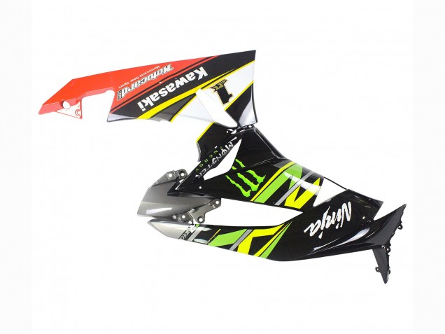 Carenados Moto Kawasaki ZX6R 2009-2012 - Verde Negro Brillante Amarillo Blanco Rojo Elf Monstruo Fábrica