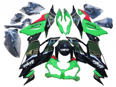 Carenados Moto Kawasaki ZX6R 2009-2012 - Rojo Negro Brillante Honeycomb Fábrica