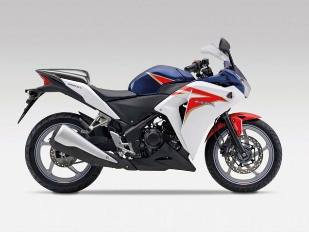 Carenados Moto Honda CBR250RR 2011-2015 - Blanco Rojo Azul Oscuro Raya Fábrica