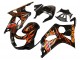 Carenados Moto Suzuki GSXR1000 2000-2002 - Negro Brillante Naranja Llama Fábrica
