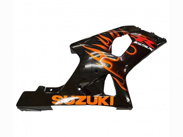 Carenados Moto Suzuki GSXR1000 2000-2002 - Negro Brillante Naranja Llama Fábrica