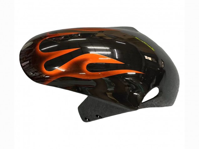 Carenados Moto Suzuki GSXR1000 2000-2002 - Negro Brillante Naranja Llama Fábrica