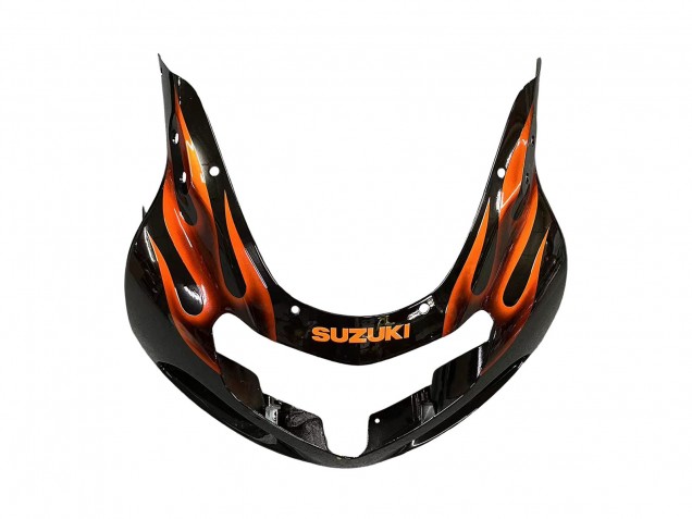 Carenados Moto Suzuki GSXR1000 2000-2002 - Negro Brillante Naranja Llama Fábrica