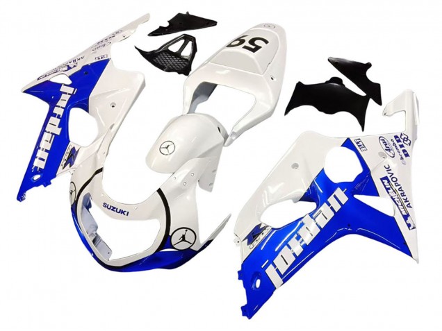 Carenados Moto Suzuki GSXR1000 2000-2002 - Blanco Azul Jordan 59 Fábrica