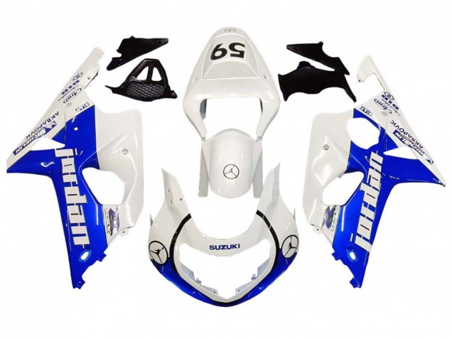 Carenados Moto Suzuki GSXR1000 2000-2002 - Blanco Azul Jordan 59 Fábrica