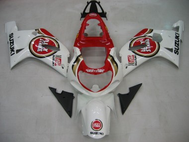 Carenados Moto Suzuki GSXR1000 2000-2002 - Blanco Rojo Lucky Strike Fábrica