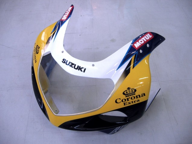 Carenados Moto Suzuki GSXR1000 2000-2002 - Amarillo Azul Oscuro Blanco Motul Corona Fábrica