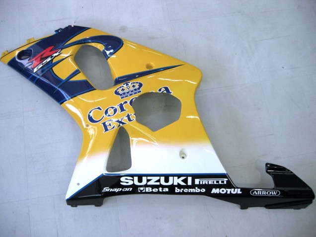 Carenados Moto Suzuki GSXR1000 2000-2002 - Amarillo Azul Oscuro Blanco Motul Corona Fábrica