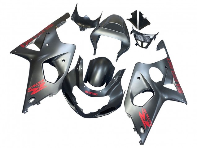 Carenados Moto Suzuki GSXR1000 2000-2002 - Gris Mate Rojo Calcomanía Fábrica