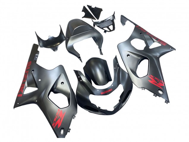 Carenados Moto Suzuki GSXR1000 2000-2002 - Gris Mate Rojo Calcomanía Fábrica