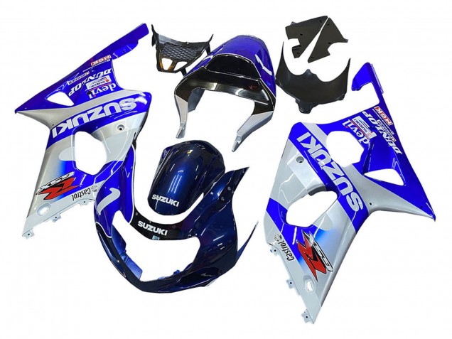 Carenados Moto Suzuki GSXR1000 2000-2002 - Azul Blanco Plata Castrol Dunlop Fábrica