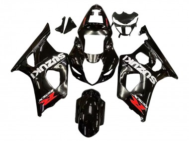 Carenados Moto Suzuki GSXR 1000 2003-2004 - Negro Brillante Blanco Rojo Calcomanías Fábrica