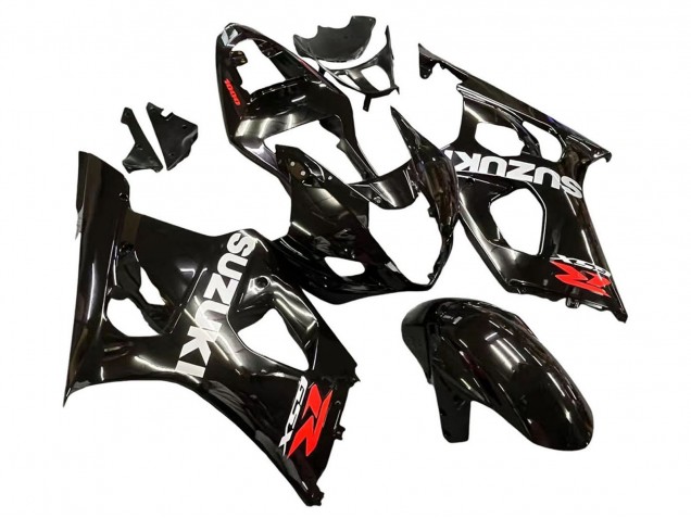 Carenados Moto Suzuki GSXR 1000 2003-2004 - Negro Brillante Blanco Rojo Calcomanías Fábrica