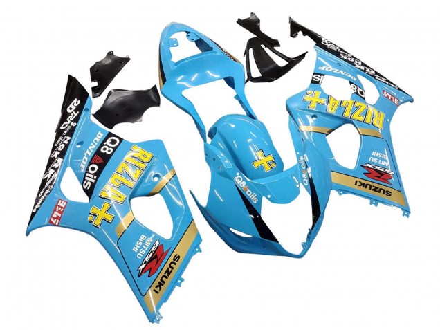Carenados Moto Suzuki GSXR 1000 2003-2004 - Azul Claro Amarillo Negro Rizla Motul Fábrica