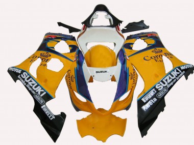 Carenados Moto Suzuki GSXR 1000 2003-2004 - Amarillo Blanco Azul Negro Corona Fábrica