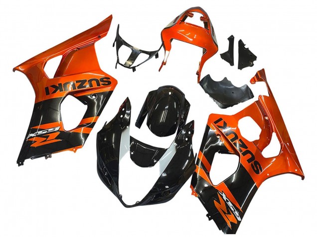 Carenado Moto Suzuki GSXR 1000 2003-2004 - Burnt Naranja Negro Brillante Fábrica