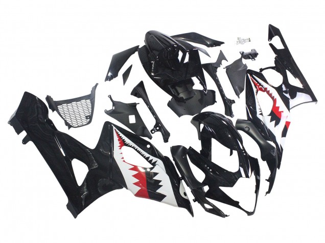 Carenados Moto Suzuki GSXR 1000 2005-2006 - Negro Brillante Rojo Blanco Tiburón Fábrica
