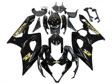 Carenados Moto Suzuki GSXR 1000 2005-2006 - Negro Brillante Oro Calcomanía Fábrica