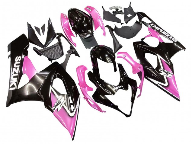 Carenados Moto Suzuki GSXR 1000 2005-2006 - Negro Brillante Rosa Fábrica