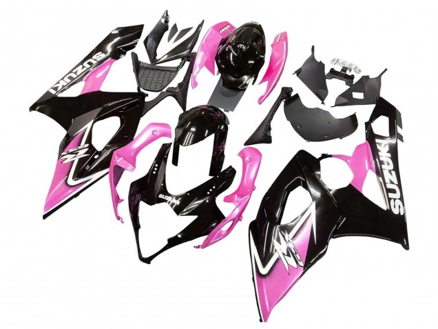 Carenados Moto Suzuki GSXR 1000 2005-2006 - Negro Brillante Rosa Fábrica