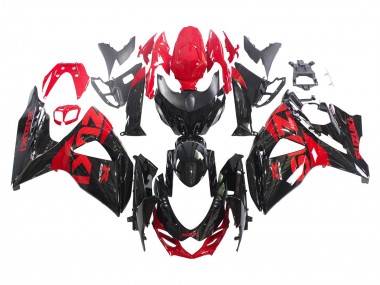 Kits Carenado Moto Suzuki GSXR 1000 2009-2016 - Negro Brillante Rojo Fábrica