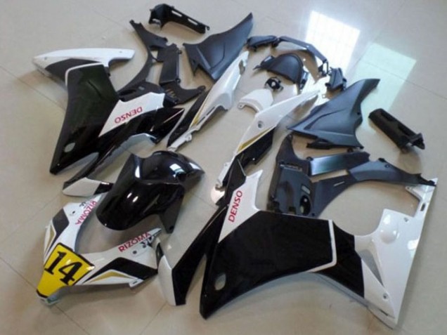 Carenados Moto Honda CBR500R 2013-2015 - Blanco Amarillo Negro Brillante DENSO Fábrica